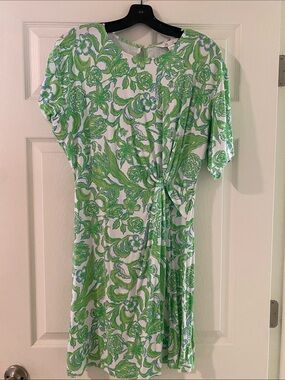 Lilly Pulitzer Women’s Green Floral Tie-Waist Dress
